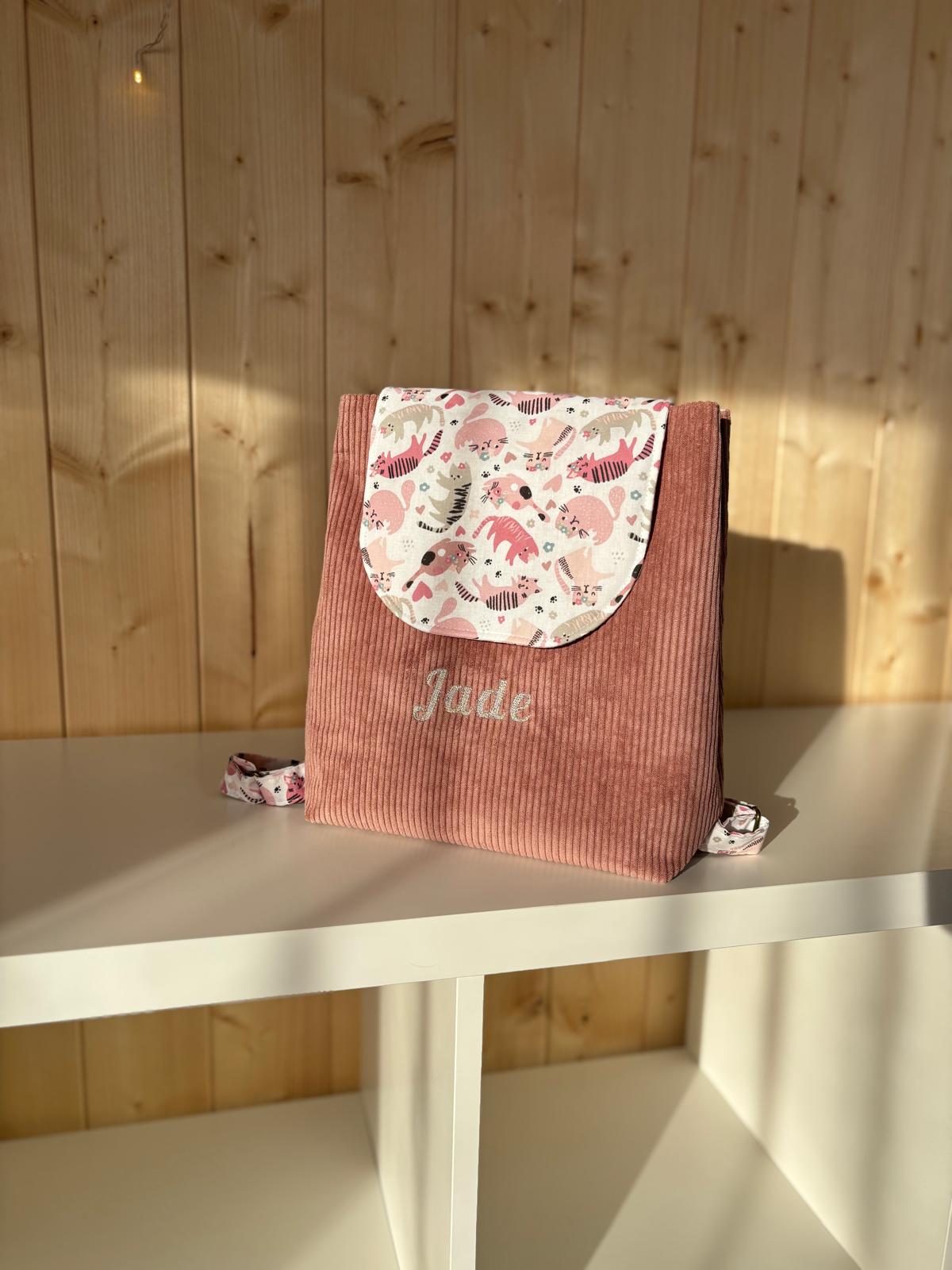 Sac à dos personnalisable pour enfants " Petit Chat "  Accessoire enfant - De Rêve en Fil By Lalie