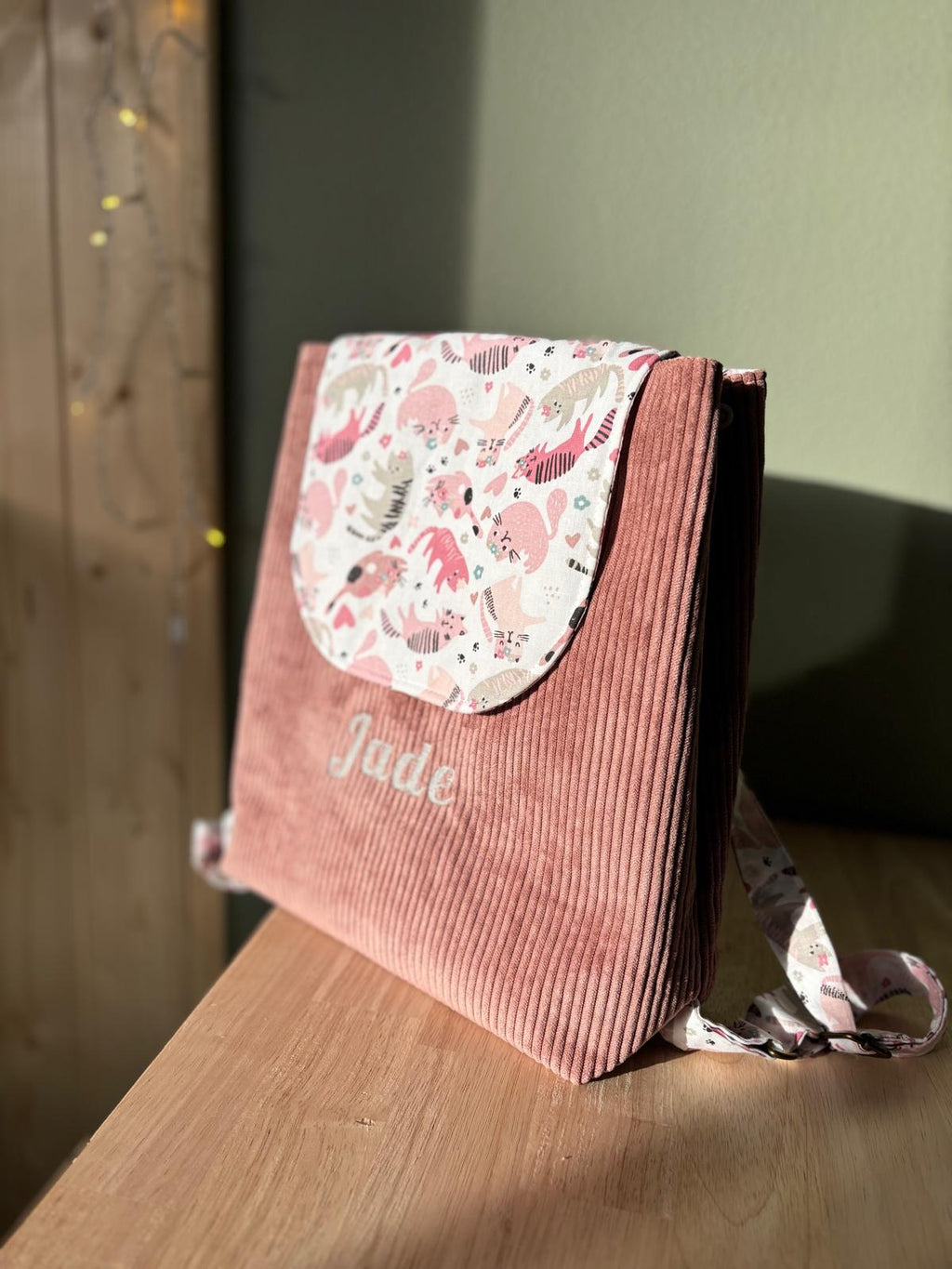 Sac à dos personnalisable pour enfants " Petit Chat "  Accessoire enfant - De Rêve en Fil By Lalie