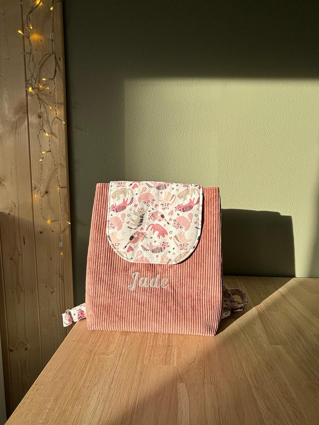 Sac à dos personnalisable pour enfants " Petit Chat "  Accessoire enfant - De Rêve en Fil By Lalie