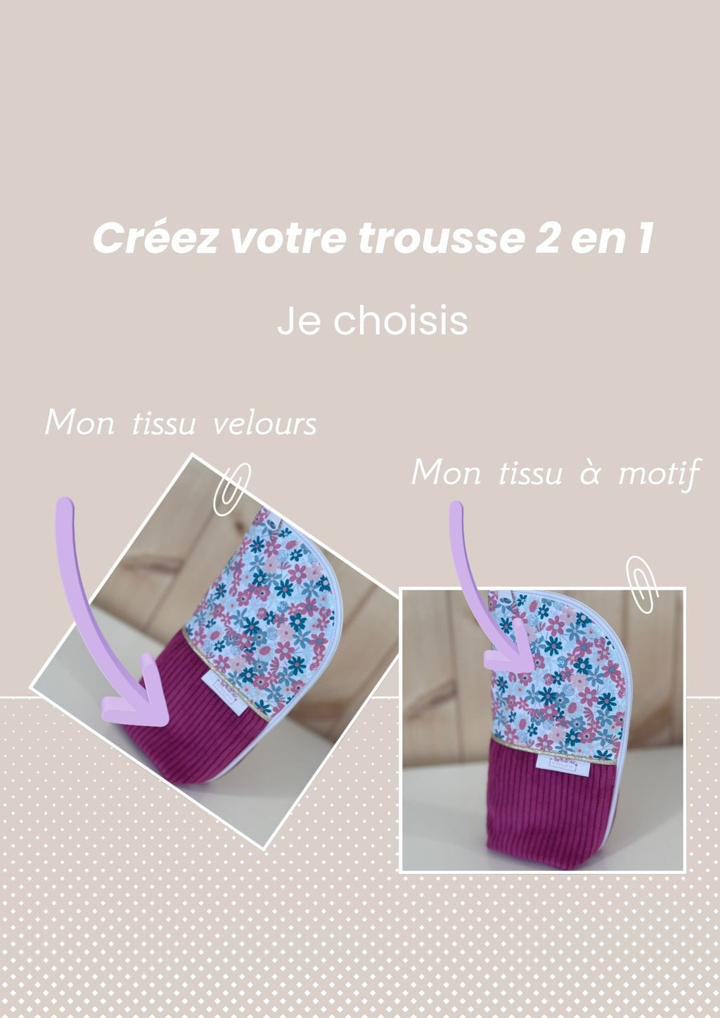 CREER votre trousse pot en velours côtelé De Rêve en Fil By Lalie