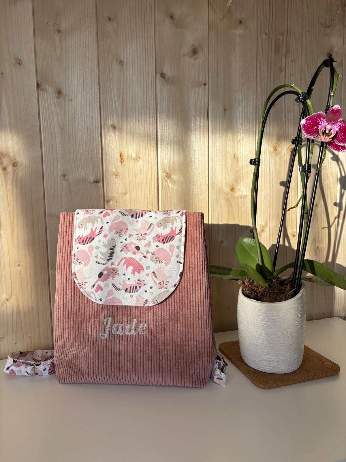 Sac à dos personnalisable pour enfants " Petit Chat "  Accessoire enfant - De Rêve en Fil By Lalie