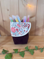 Trousse pot velours côtelé Prune Alba - En Stock De Rêve en Fil By Lalie