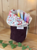 Trousse pot velours côtelé Prune Alba - En Stock De Rêve en Fil By Lalie