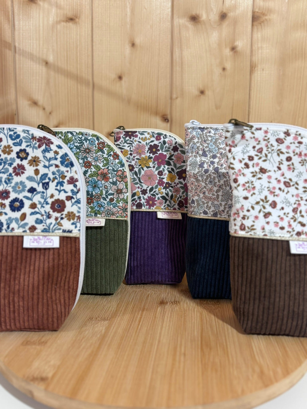 Trousse pot velours côtelé Marron Eléonie - En Stock De Rêve en Fil By Lalie