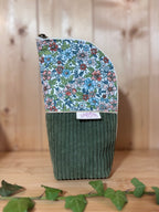 Trousse pot velours côtelé Kaki pensée - En Stock De Rêve en Fil By Lalie