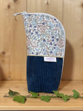 Trousse pot velours côtelé Bleu denim Liberty De Rêve en Fil By Lalie