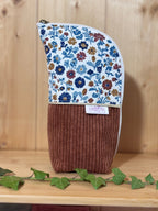 Trousse pot velours côtelé Camel Fleuri - En Stock De Rêve en Fil By Lalie