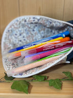 Trousse pot velours côtelé Bleu denim Liberty De Rêve en Fil By Lalie