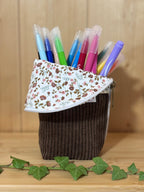 Trousse pot velours côtelé Marron Eléonie - En Stock De Rêve en Fil By Lalie