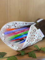 Trousse pot velours côtelé Marron Eléonie - En Stock De Rêve en Fil By Lalie
