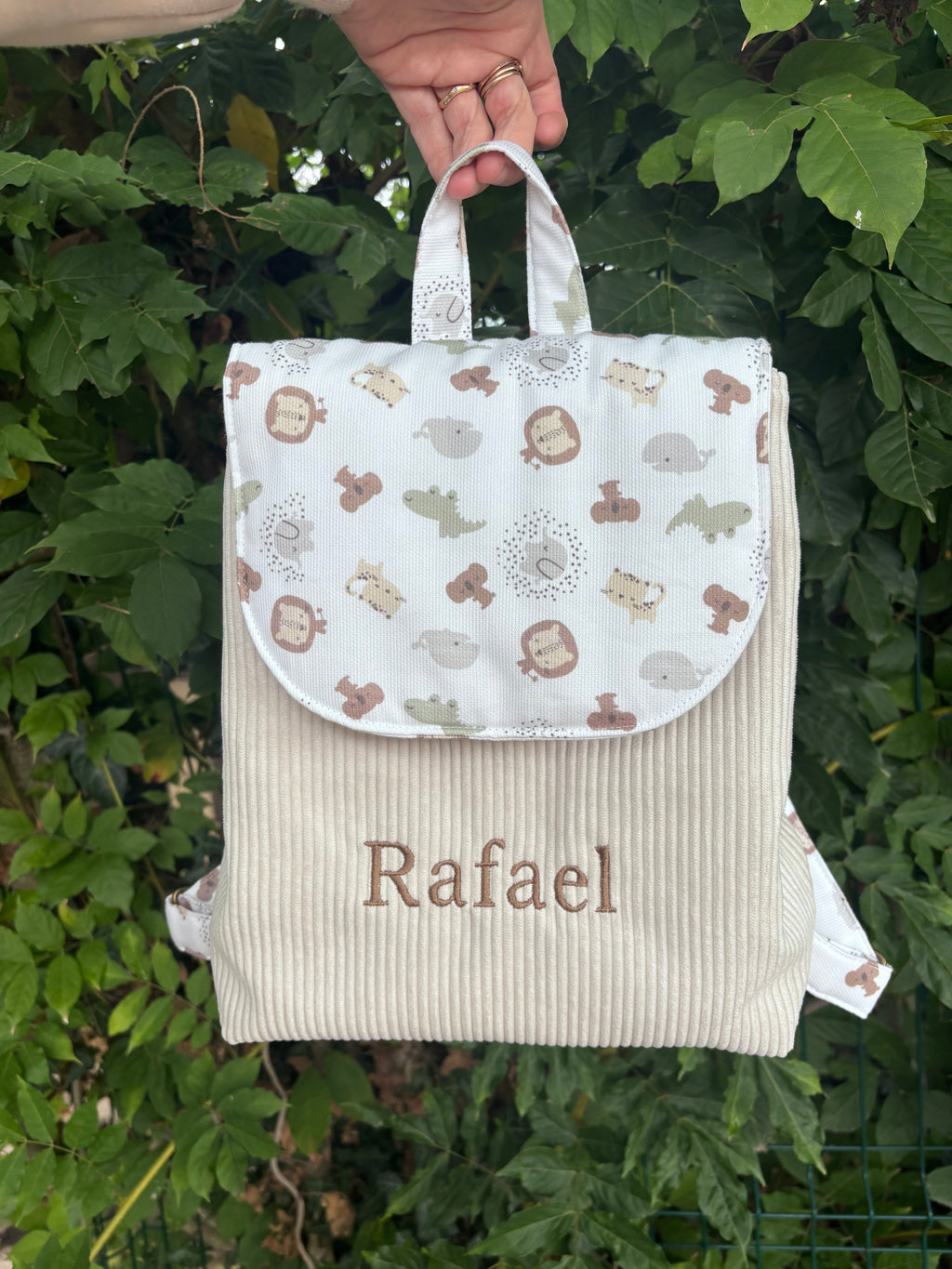Sac à dos personnalisable BB animaux De Rêve en Fil By Lalie