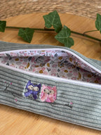 Trousse à Crayons Hiboux Sauge De Rêve en Fil By Lalie