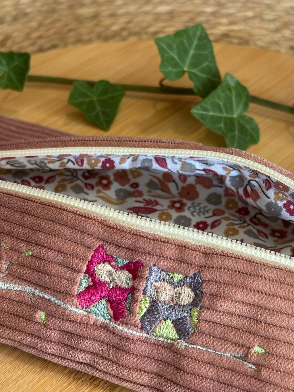 Trousse à Crayons Hiboux Rose De Rêve en Fil By Lalie