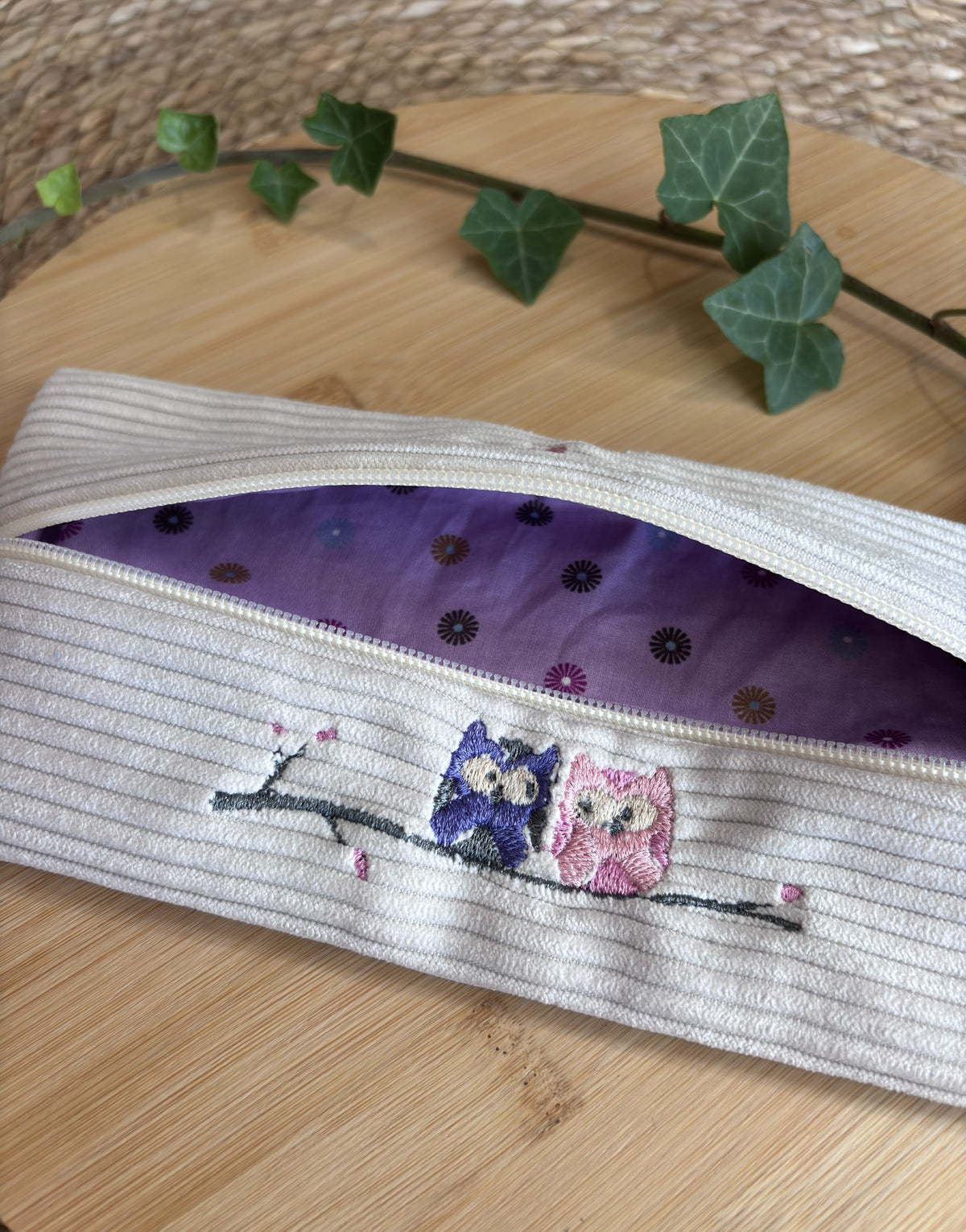 Trousse à Crayons Hiboux Beige De Rêve en Fil By Lalie