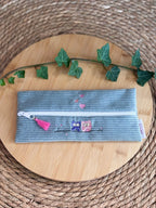 Trousse à Crayons Hiboux Sauge De Rêve en Fil By Lalie