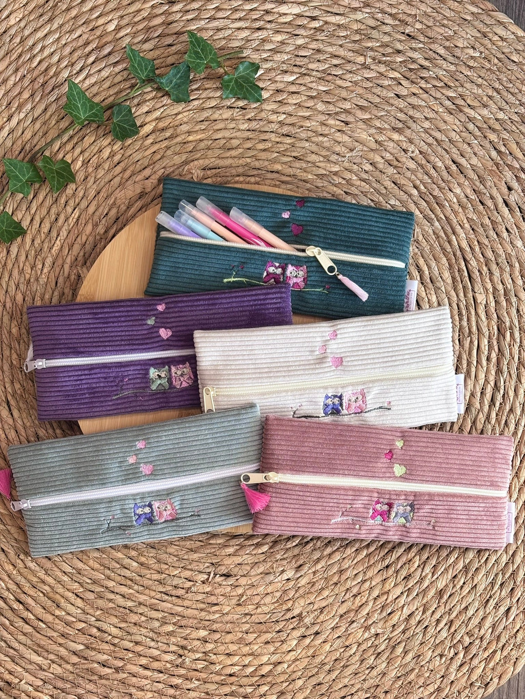 Trousse à Crayons Hiboux Beige De Rêve en Fil By Lalie