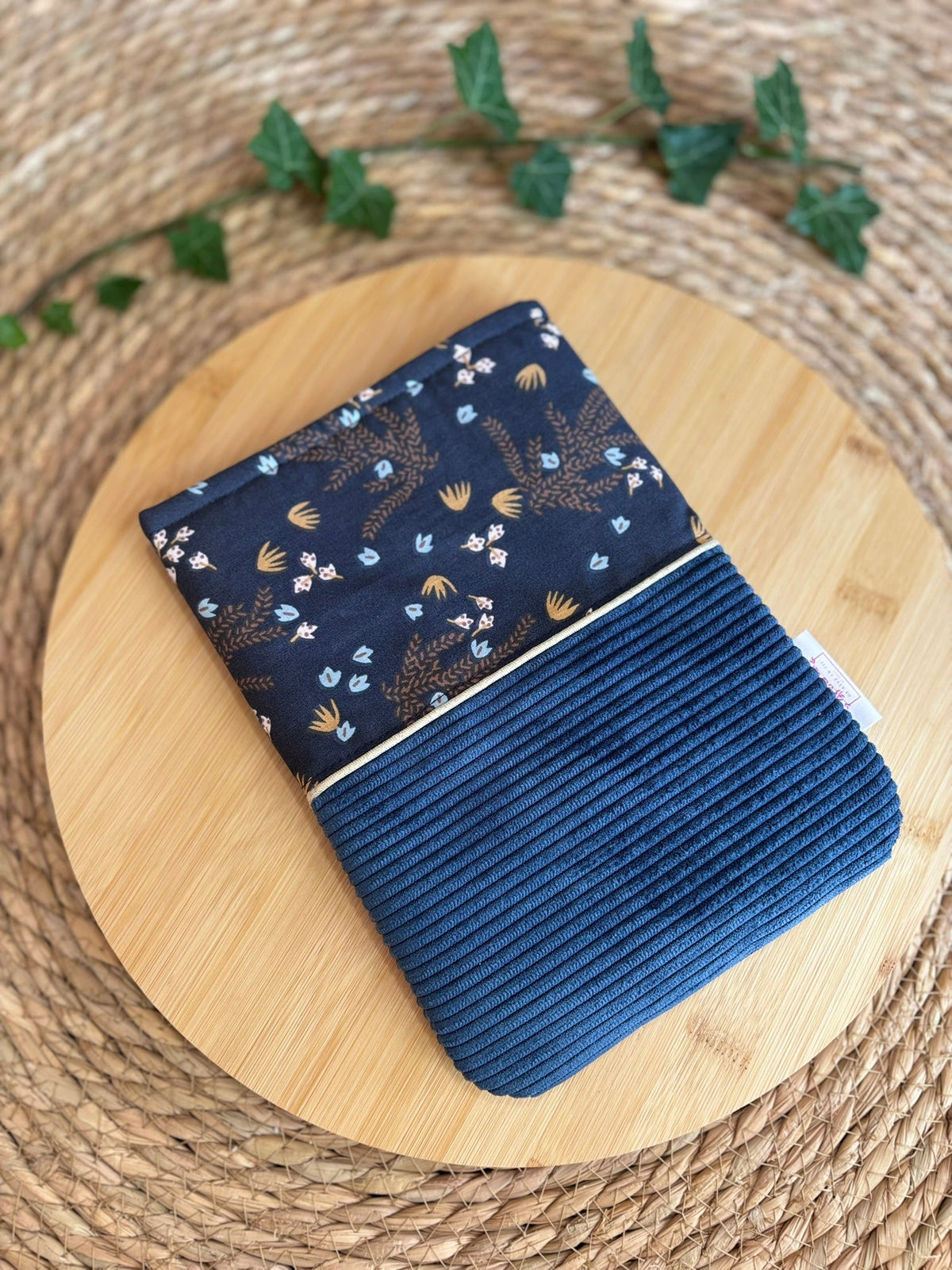 Pochette à livre Bi-ton Bleu Denim De Rêve en Fil By Lalie