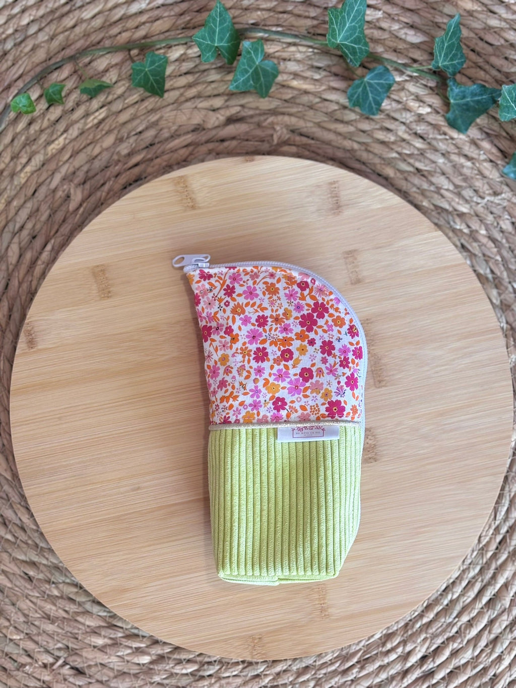 Trousse pot debout velours côtelé Anis De Rêve en Fil By Lalie