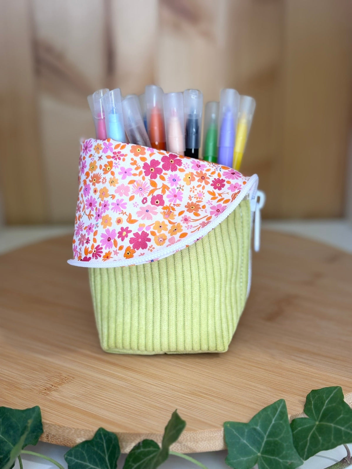 Trousse pot velours côtelé Anis De Rêve en Fil By Lalie