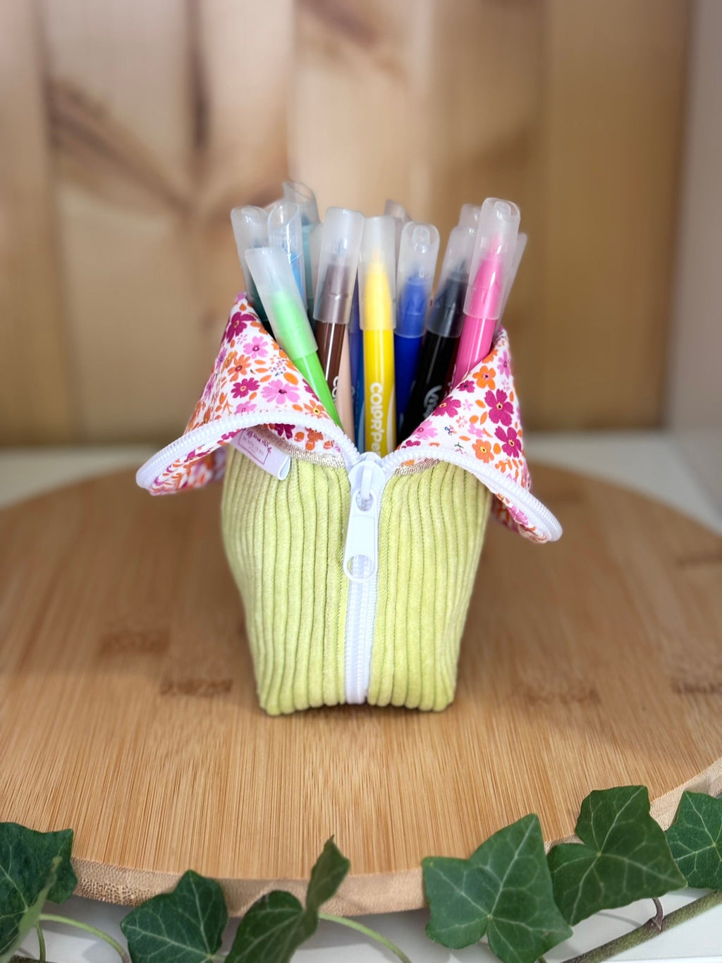 Trousse pot velours côtelé Anis De Rêve en Fil By Lalie