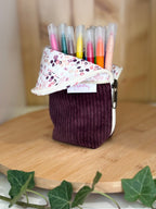 Trousse pot velours côtelé Prune - Plusieurs coloris De Rêve en Fil By Lalie