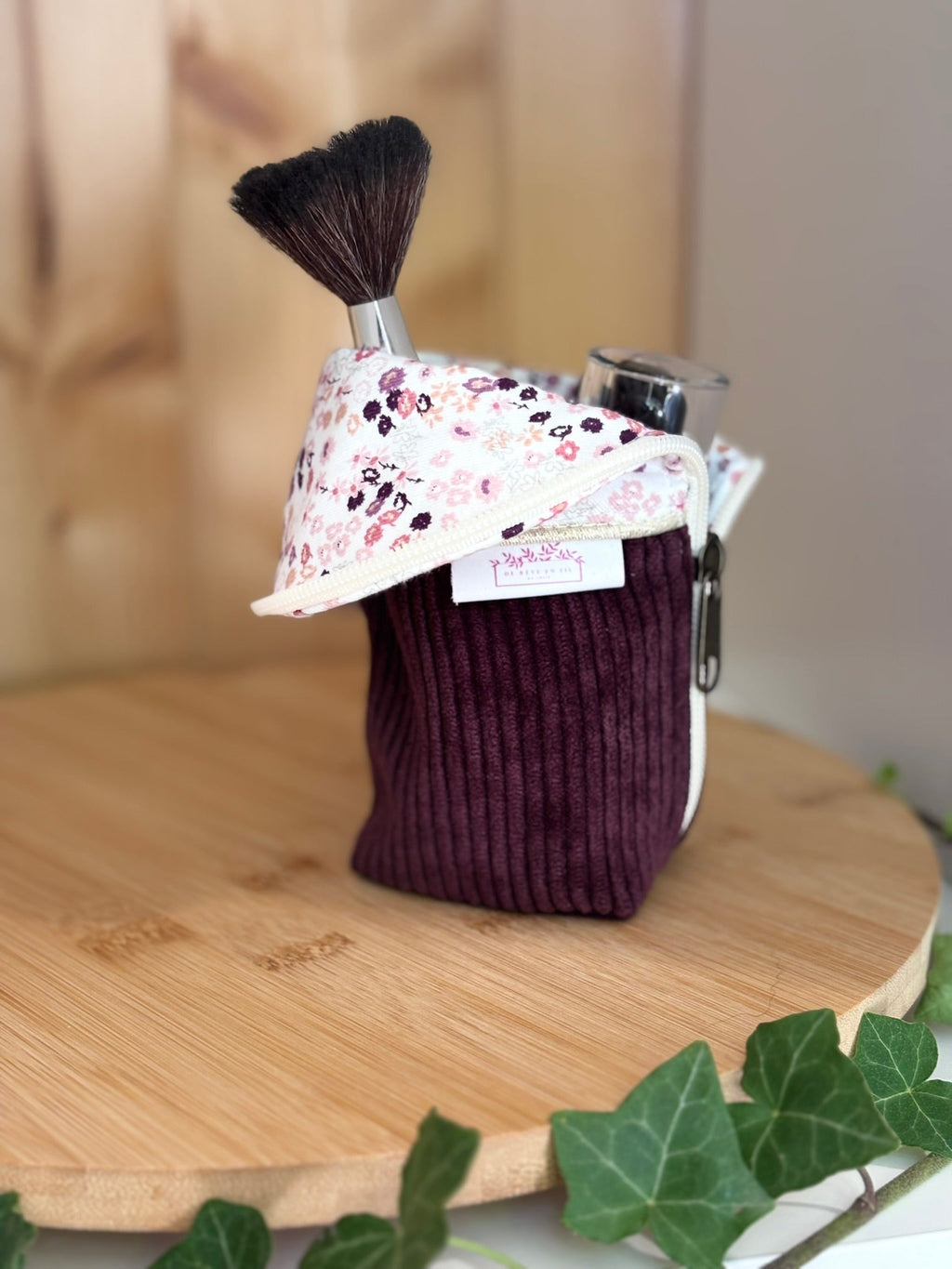 Trousse pot velours côtelé Prune - Plusieurs coloris De Rêve en Fil By Lalie