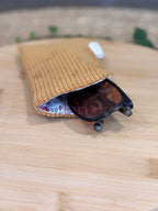 Étui à lunettes Velours côtelé ocre - Plusieurs coloris De Rêve en Fil By Lalie