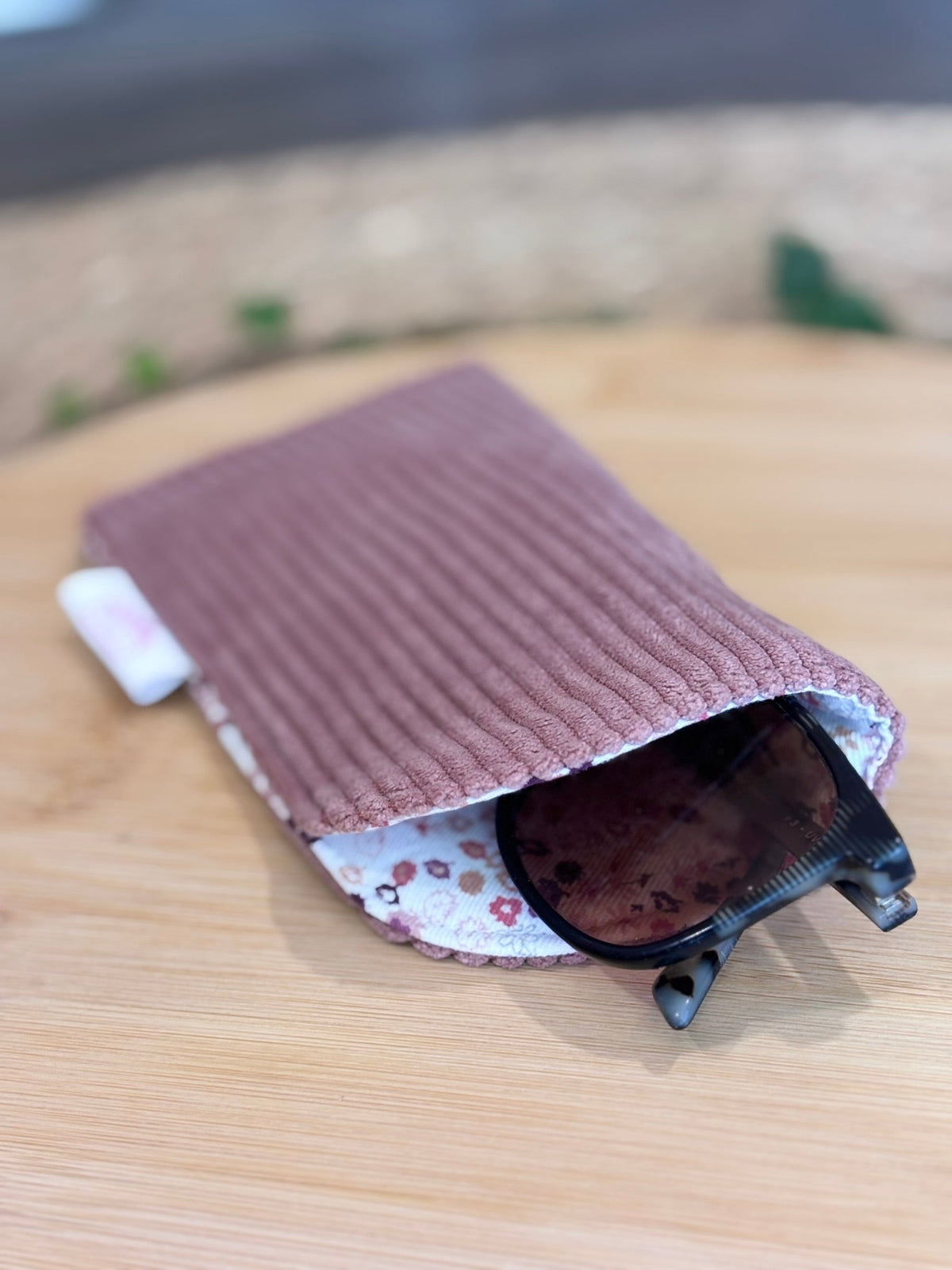 Étui à lunettes Velours côtelé vieux rose - Plusieurs coloris De Rêve en Fil By Lalie