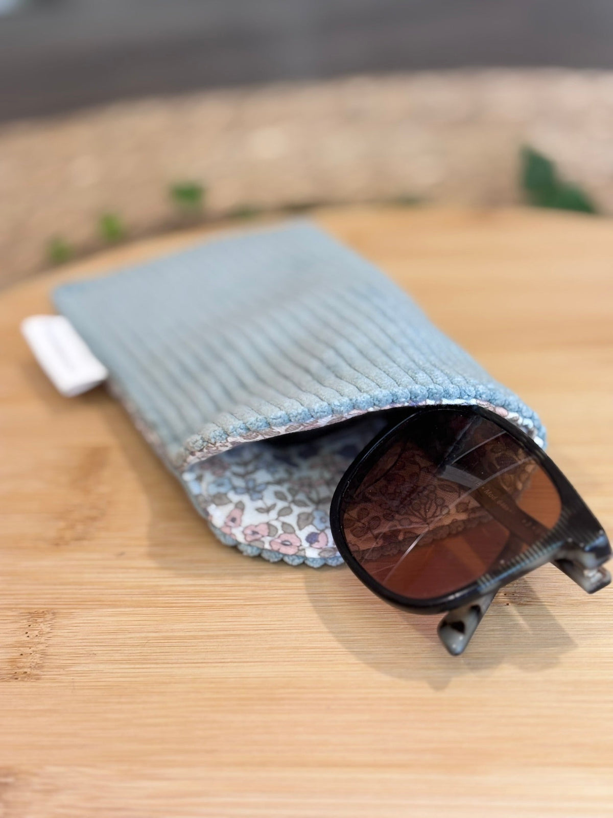 Étui à lunettes Velours côtelé ciel - Plusieurs coloris De Rêve en Fil By Lalie