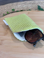 Étui à lunettes Velours côtelé anis - Plusieurs coloris De Rêve en Fil By Lalie