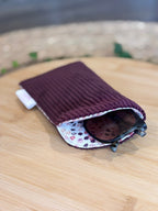 Étui à lunettes Velours côtelé prune - Plusieurs coloris De Rêve en Fil By Lalie