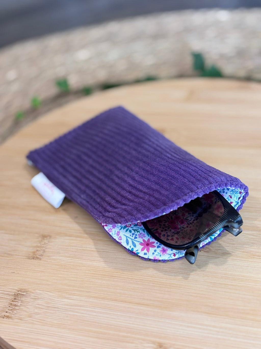 Étui à lunettes Velours côtelé violet - Plusieurs coloris De Rêve en Fil By Lalie