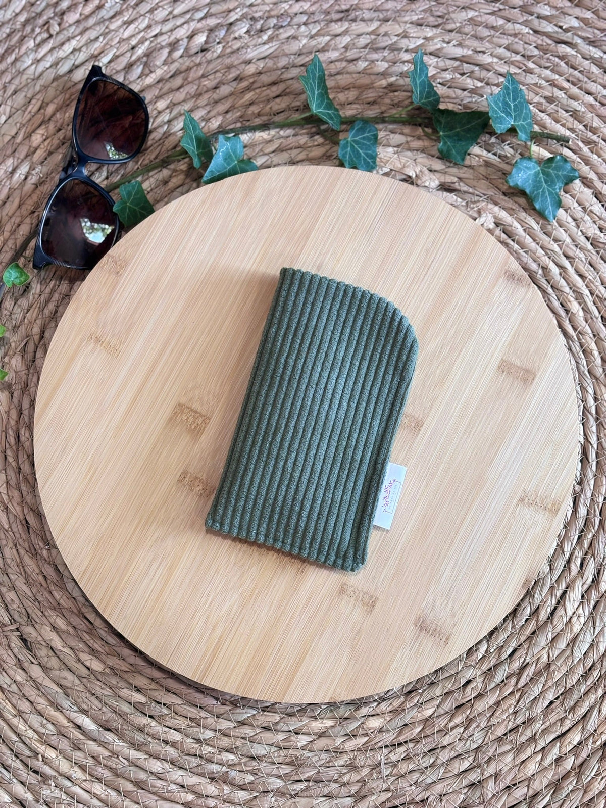 Étui à lunettes Velours côtelé kaki - Plusieurs coloris De Rêve en Fil By Lalie