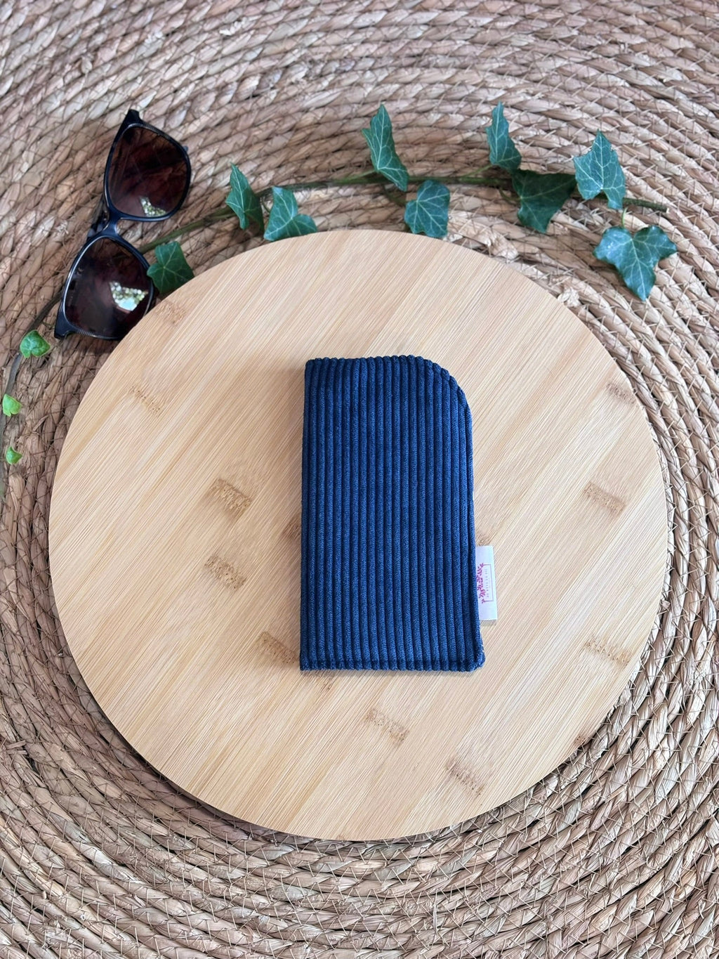 Étui à lunettes Velours côtelé bleu denim - Plusieurs coloris De Rêve en Fil By Lalie