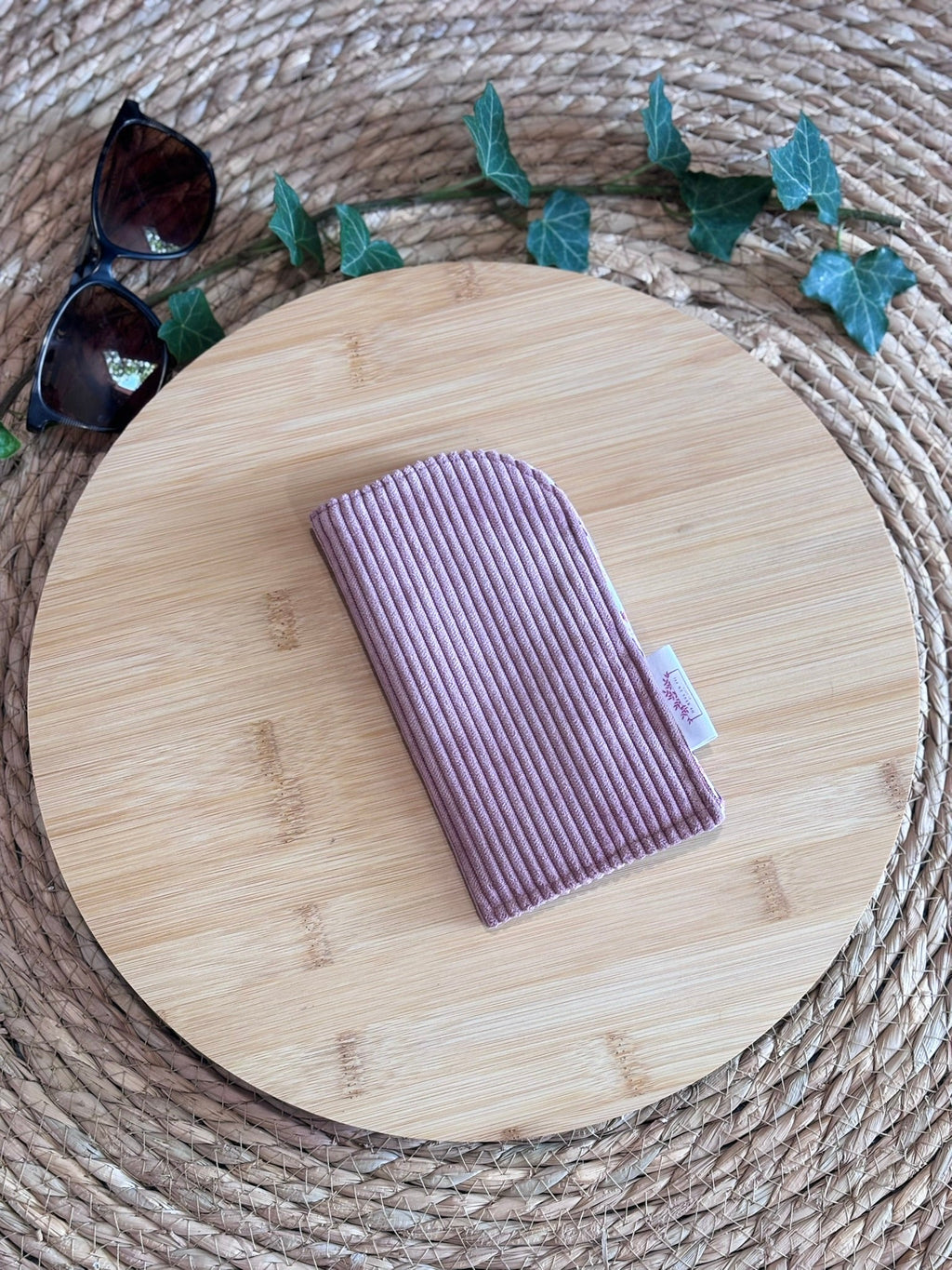 Étui à lunettes Velours côtelé vieux rose - Plusieurs coloris De Rêve en Fil By Lalie