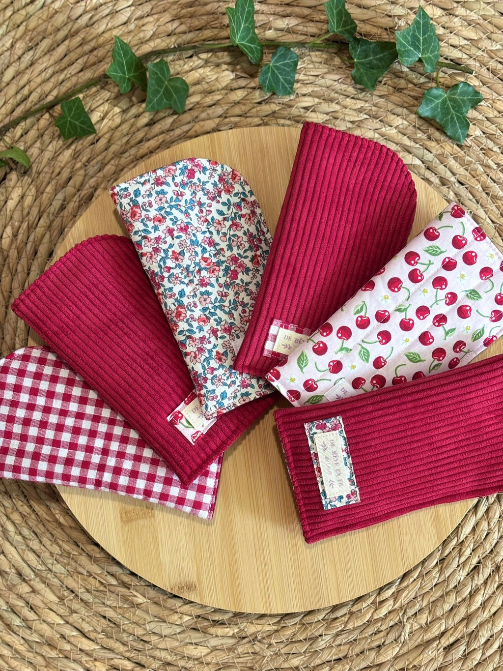 Étui à lunettes molletonné - Collection rouge De Rêve en Fil By Lalie