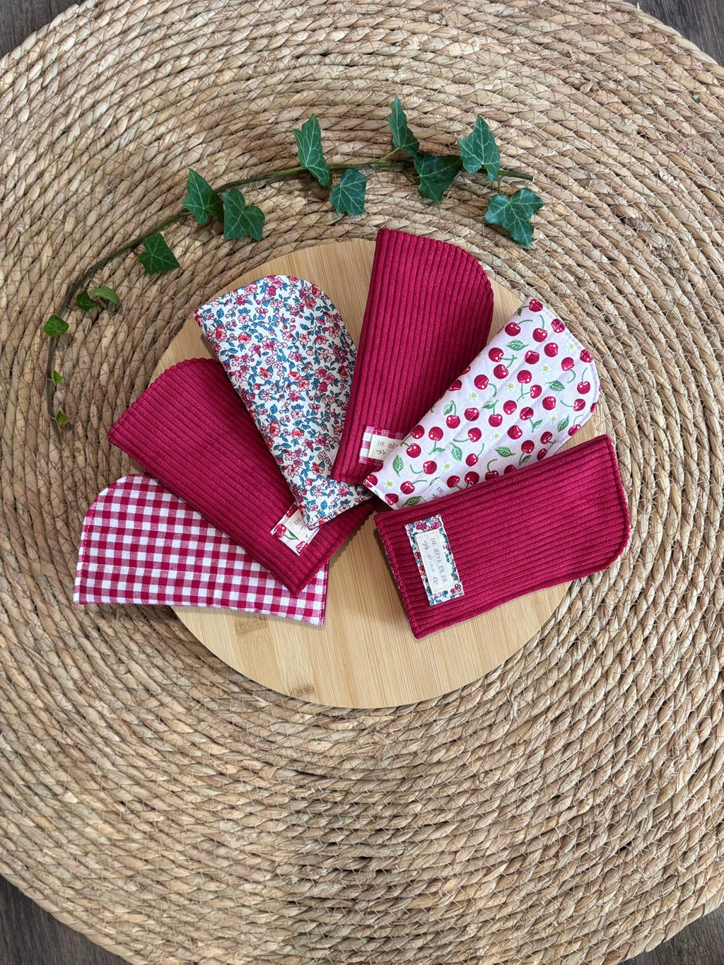 Étui à lunettes molletonné - Collection rouge De Rêve en Fil By Lalie