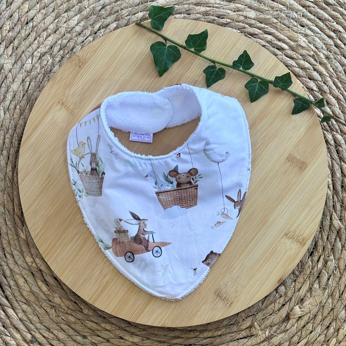 Bavoir bébé personnalisable en éponge bambou - Motif Carotte - En Stock De Rêve en Fil By Lalie
