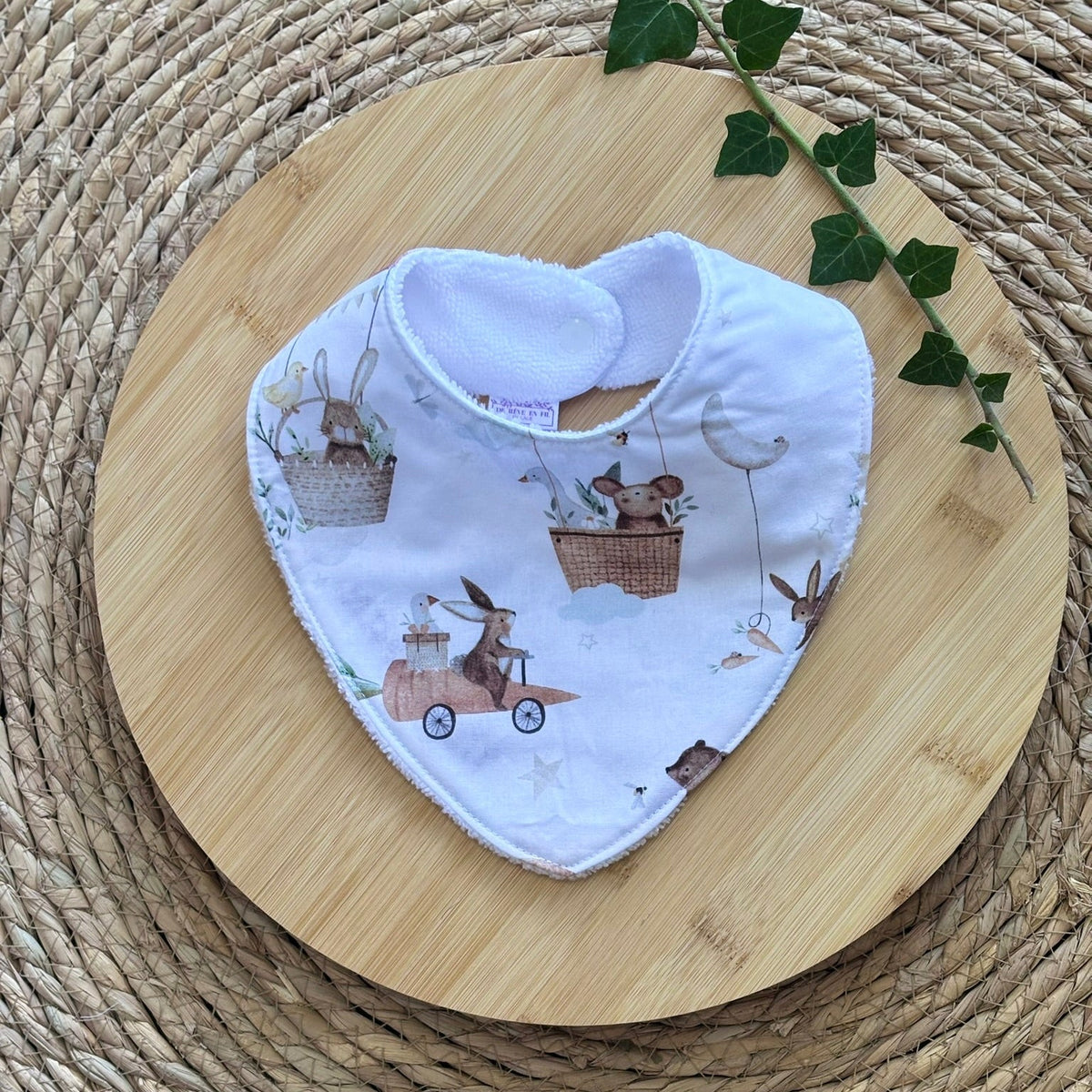 Bavoir bébé personnalisable en éponge bambou - Motif Carotte - En Stock De Rêve en Fil By Lalie