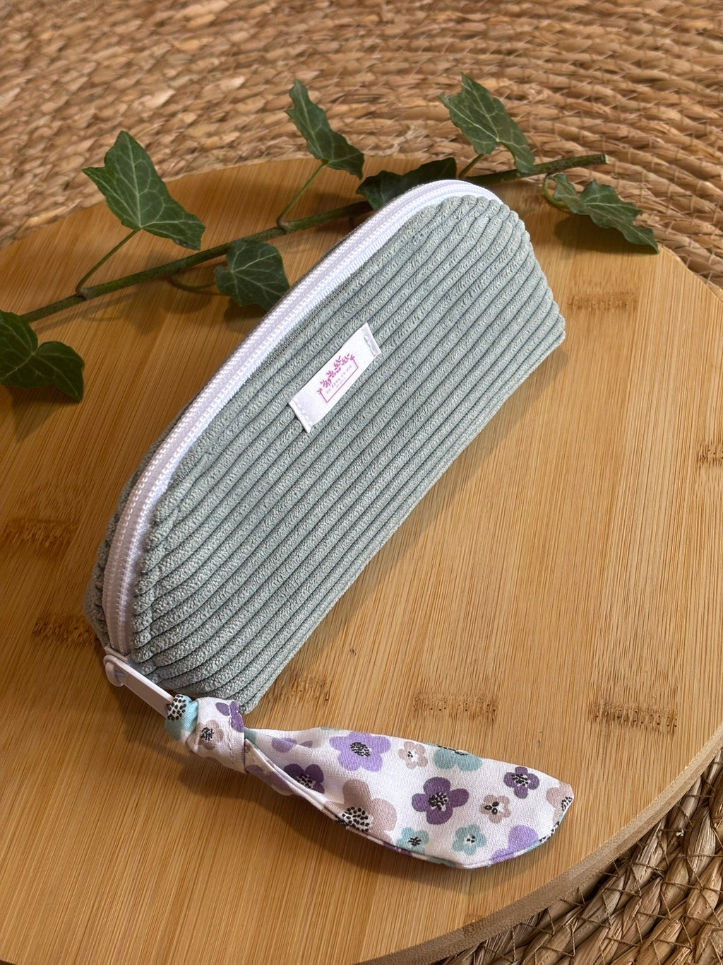 Mini Trousse à maquillage Sauge Fleurs De Rêve en Fil By Lalie