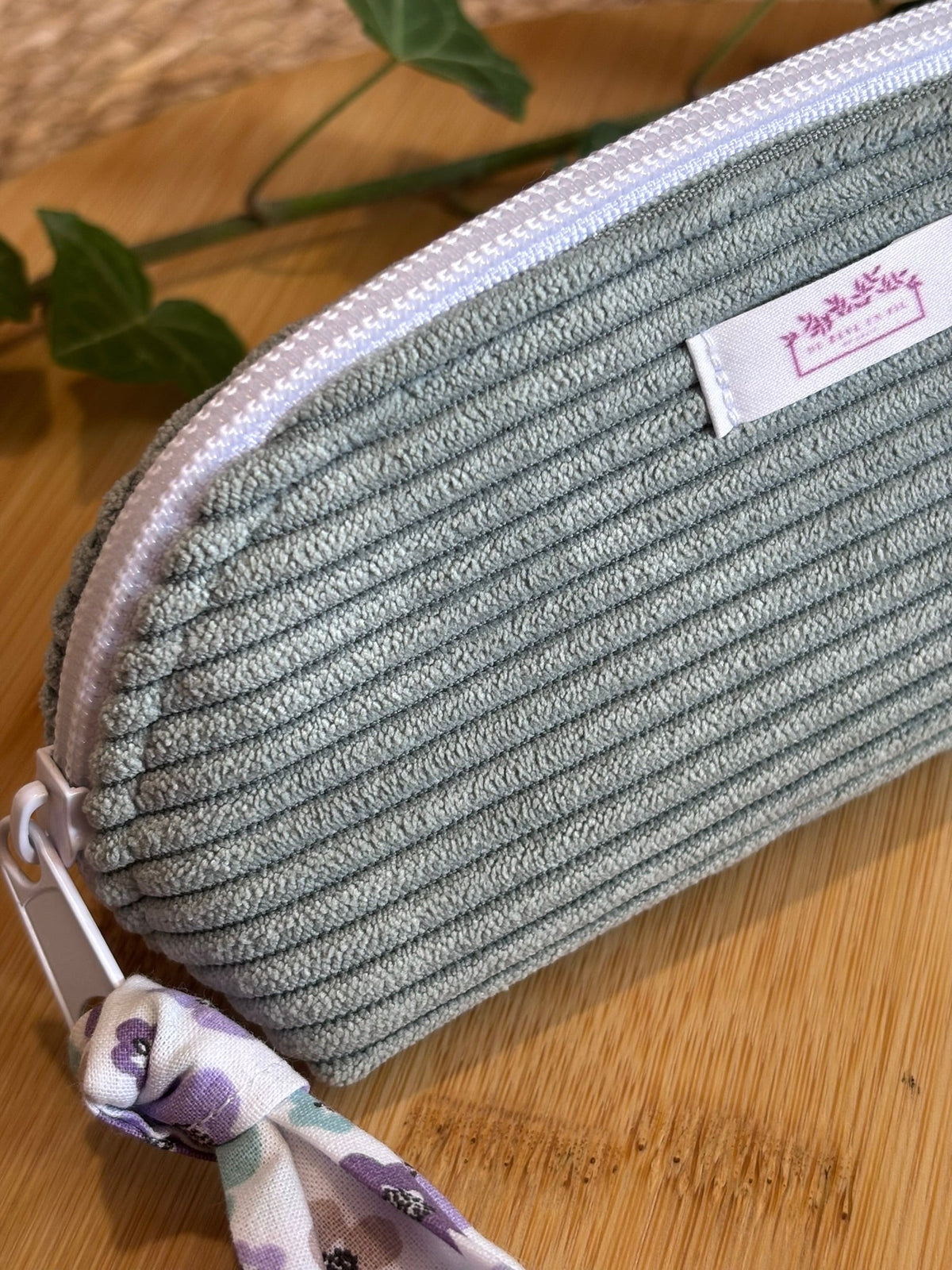 Mini Trousse à maquillage Sauge Fleurs De Rêve en Fil By Lalie