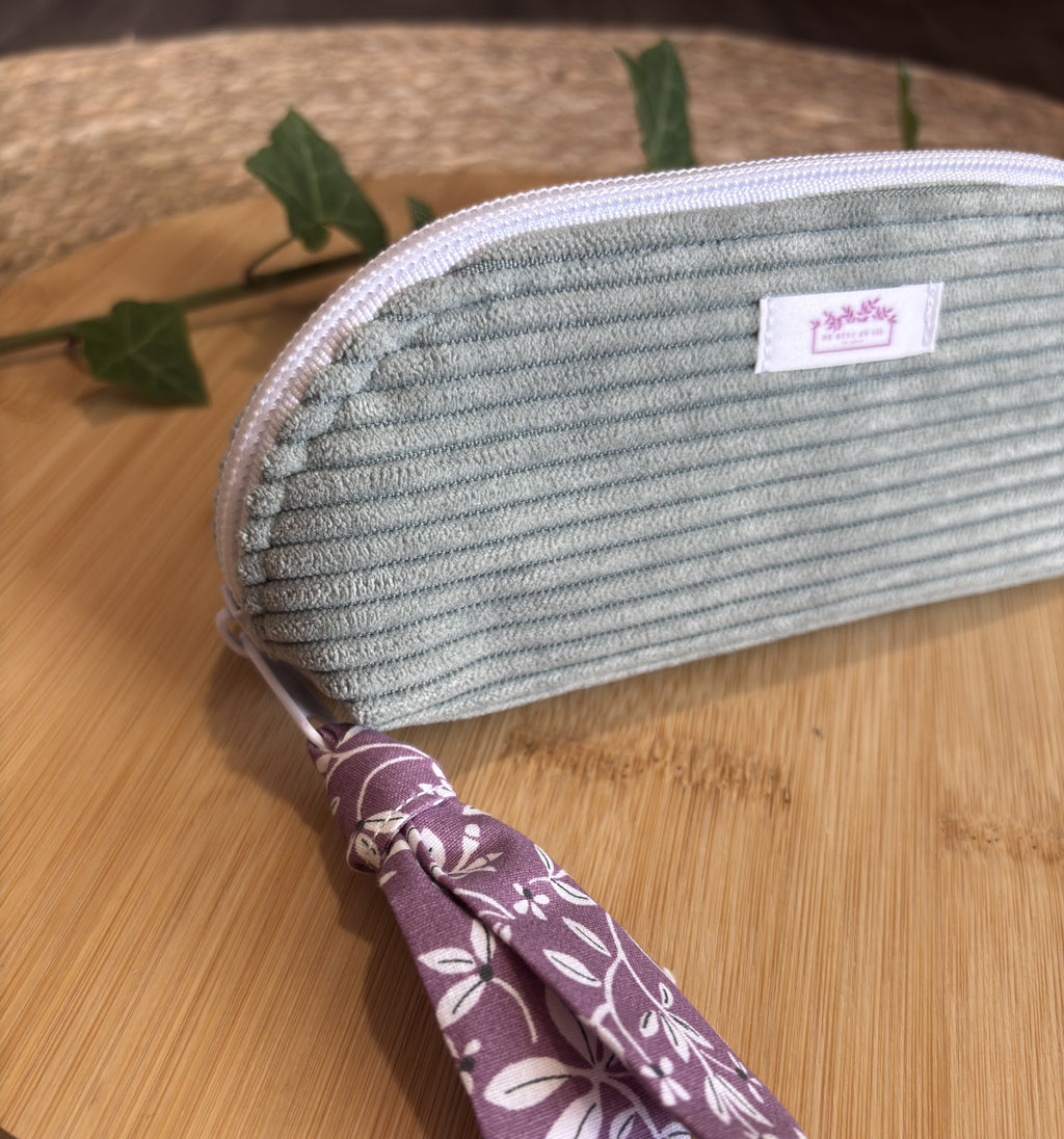 Mini Trousse à maquillage Sauge et viollette De Rêve en Fil By Lalie