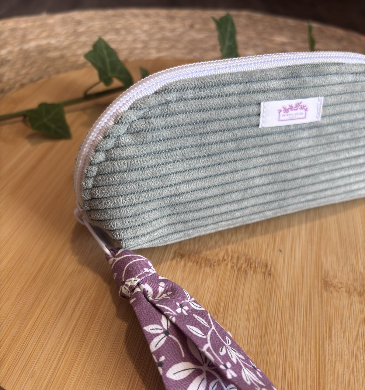 Mini Trousse à maquillage Sauge et viollette De Rêve en Fil By Lalie