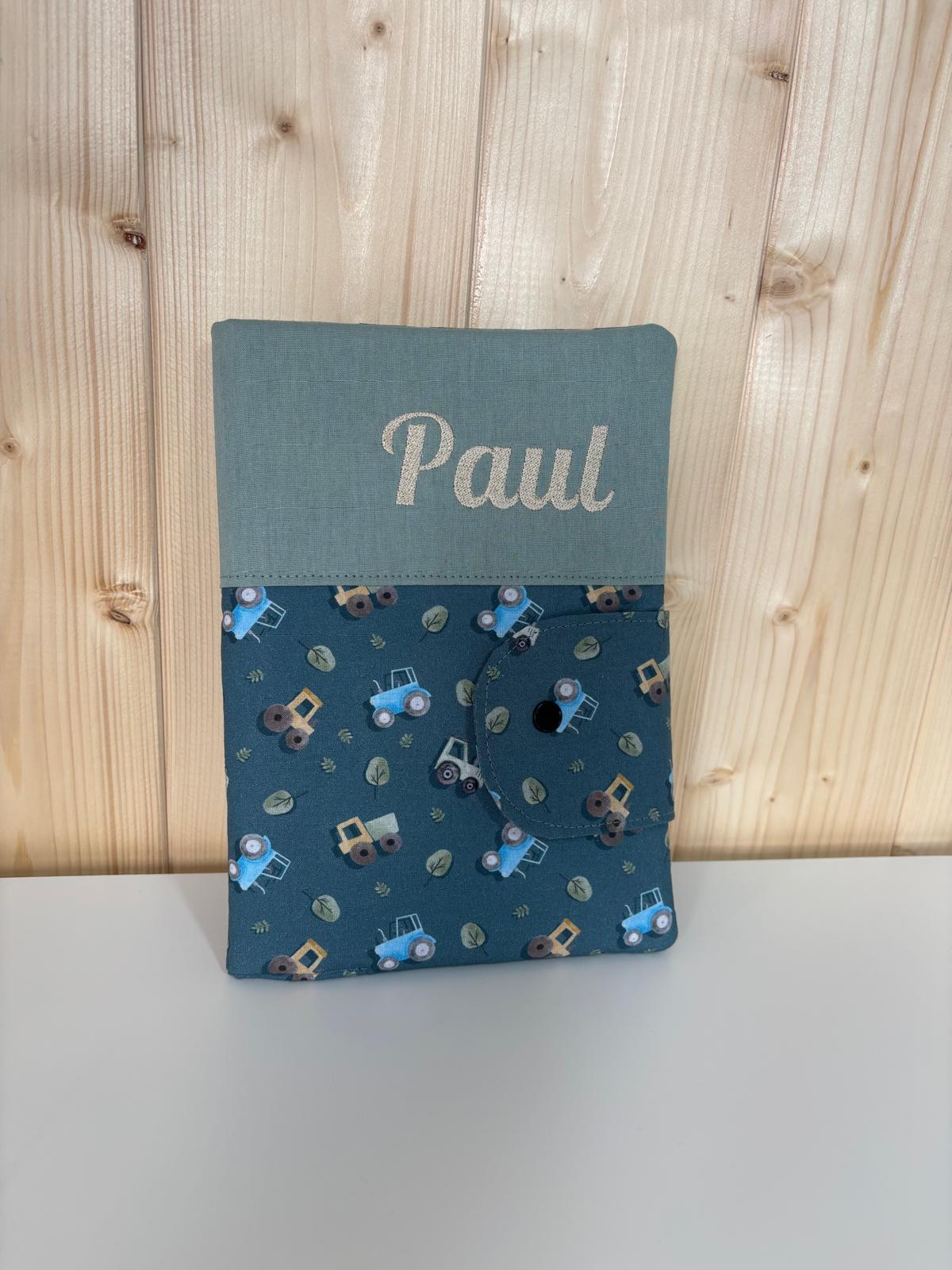 Protège carnet de santé personnalisable "Petit tracteur" - De Rêve en Fil By Lalie