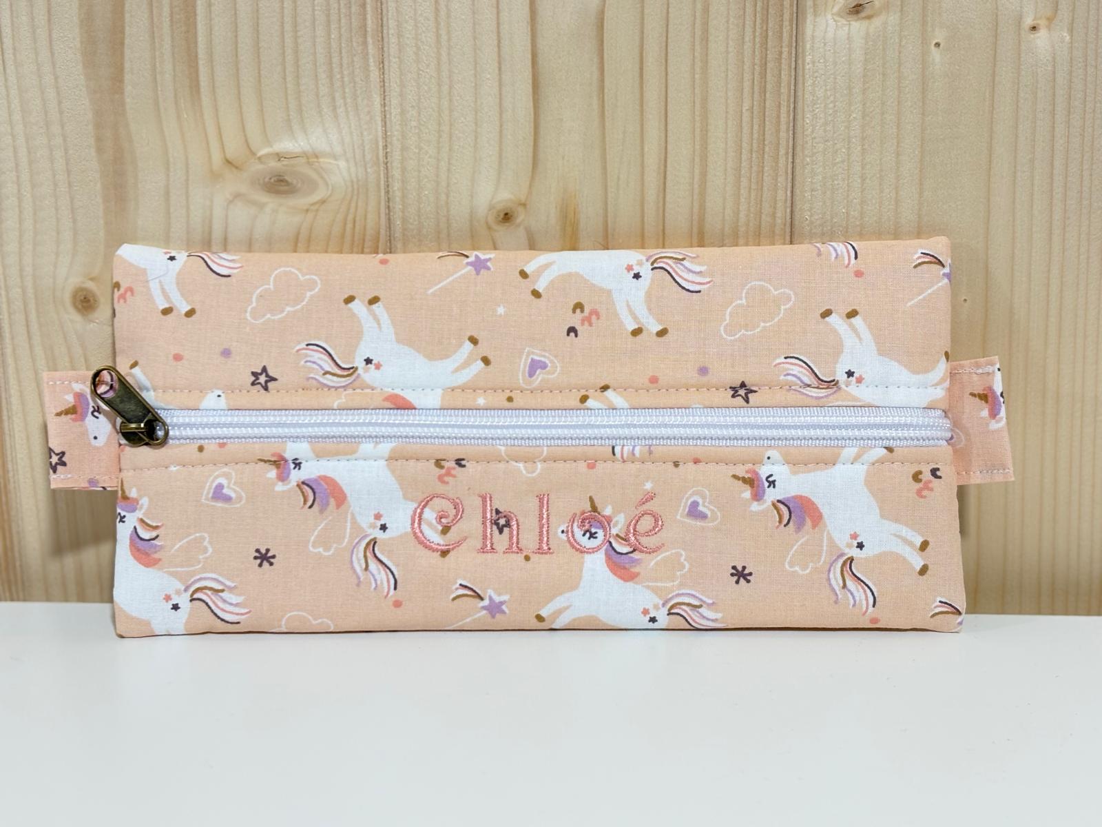 Trousse à crayons enfant "Licorne" Personnalisable De Rêve en Fil By Lalie