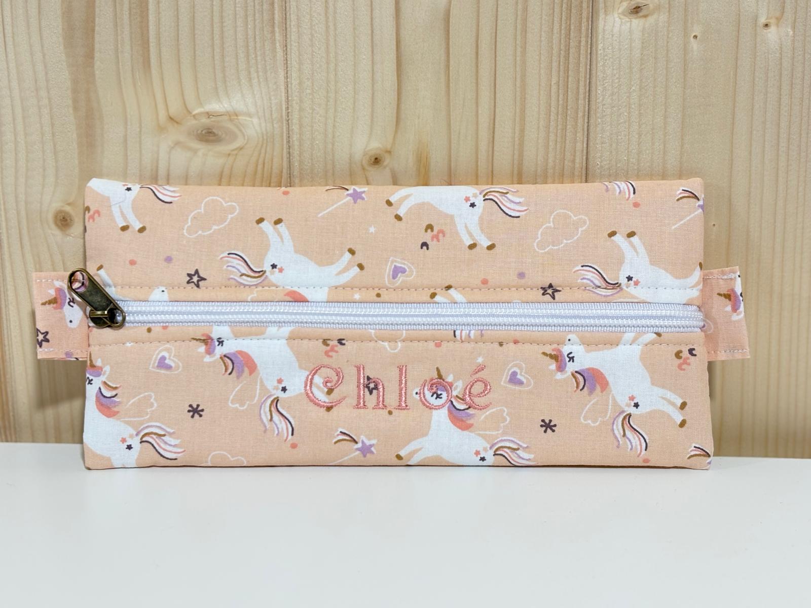 Trousse à crayons enfant "Licorne" Personnalisable De Rêve en Fil By Lalie