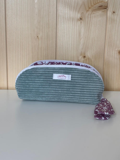Mini Pochette à maquillage en velours côtelé – Fabrication artisanale - De Rêve en Fil By Lalie