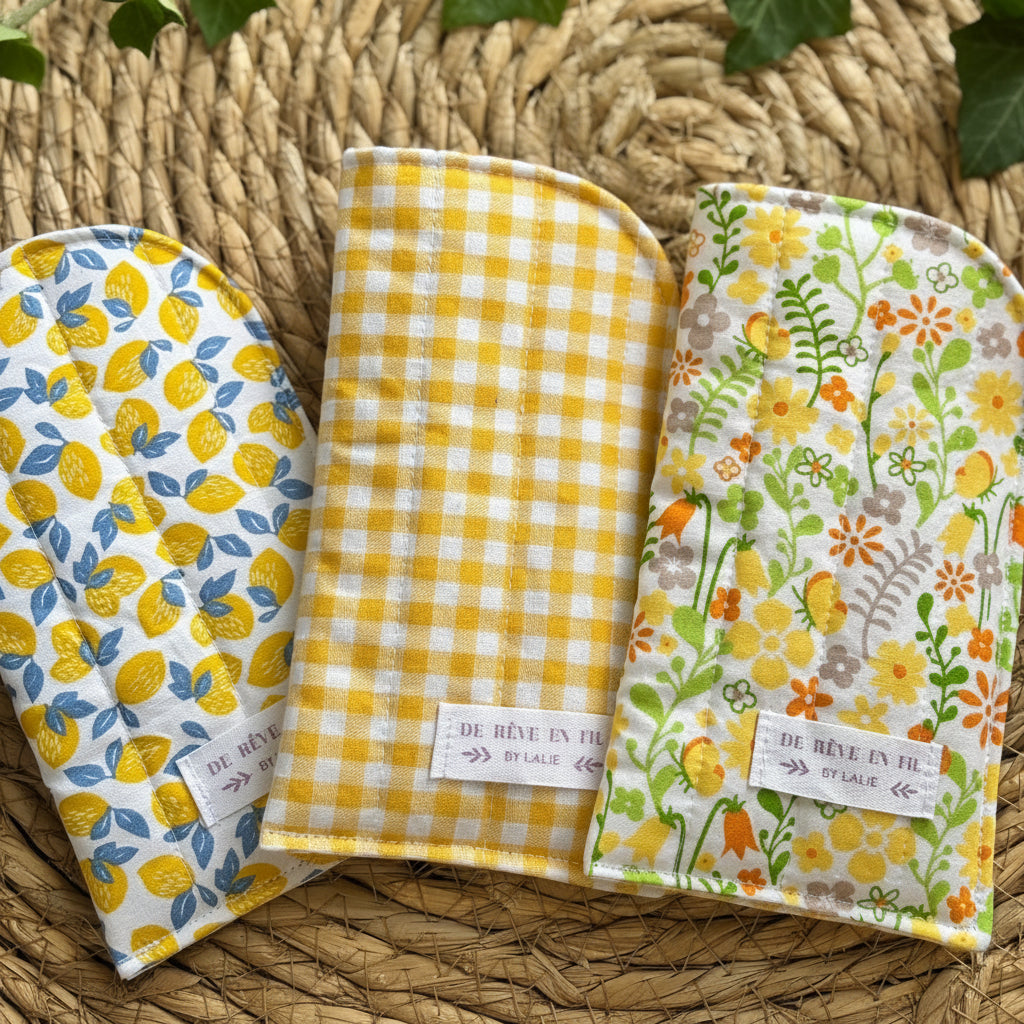 Étui à lunettes molletonné jaune - Collection jaune De Rêve en Fil By Lalie